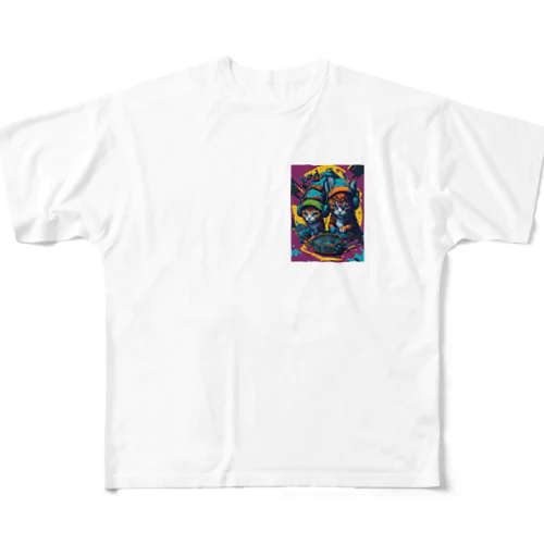 Music cat All-Over Print T-Shirt