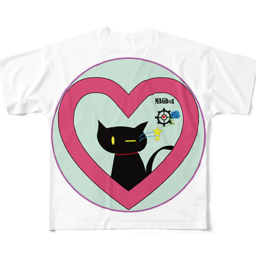 magboxシリーズ　～ウィンク黒猫～ All-Over Print T-Shirt