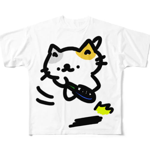 すまっしゅっしゅ！ばどみんとんねこ！ フルグラフィックTシャツ