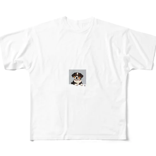 飛び出すワンちゃん All-Over Print T-Shirt