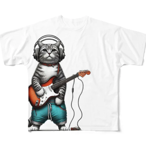 猫×音楽１６ フルグラフィックTシャツ