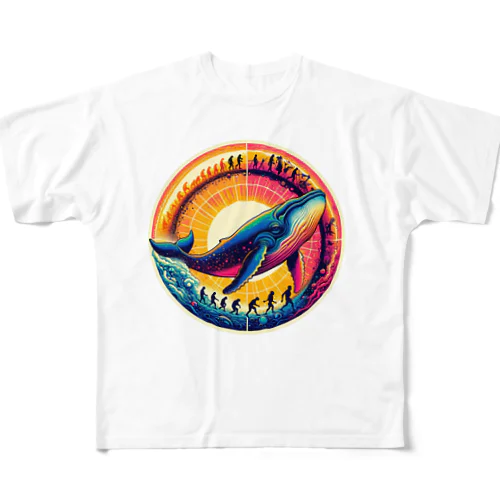 クジラ フルグラフィックTシャツ