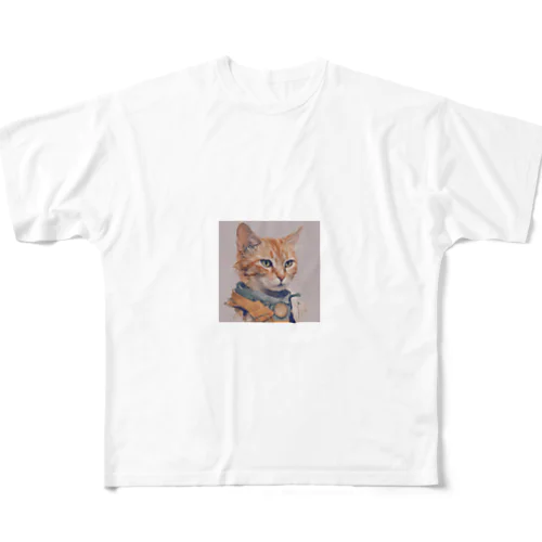 猫 フルグラフィックTシャツ