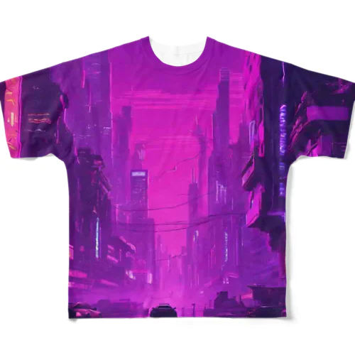 purple フルグラフィックTシャツ