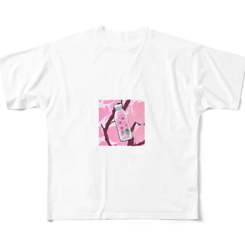 水筒の中の桜 All-Over Print T-Shirt