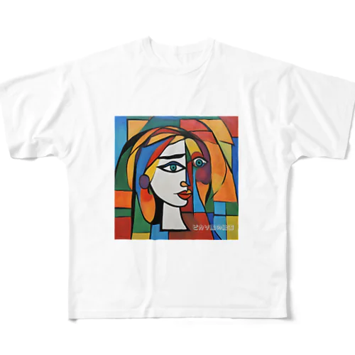 ピカソ風の絵画1 フルグラフィックTシャツ