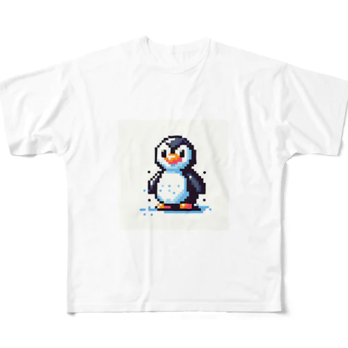 ペンギンのpixelアート フルグラフィックTシャツ