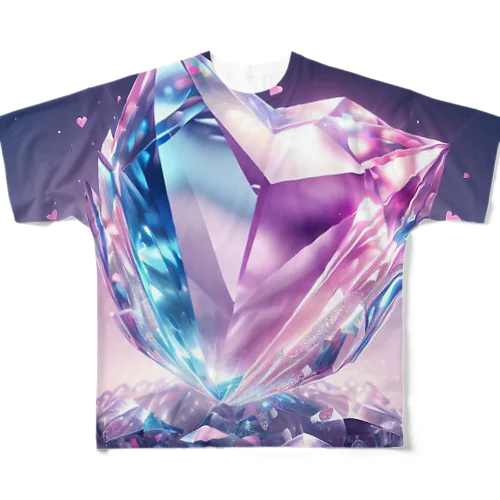 Valentine 水晶 フルグラフィックTシャツ