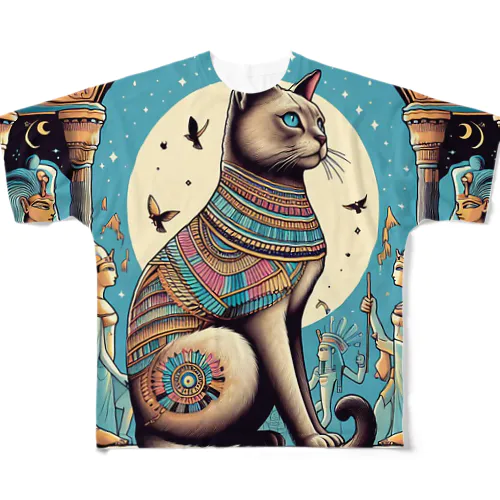 古代エジプトの王様になったネコ All-Over Print T-Shirt