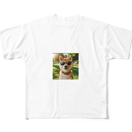 グラサン柴 All-Over Print T-Shirt