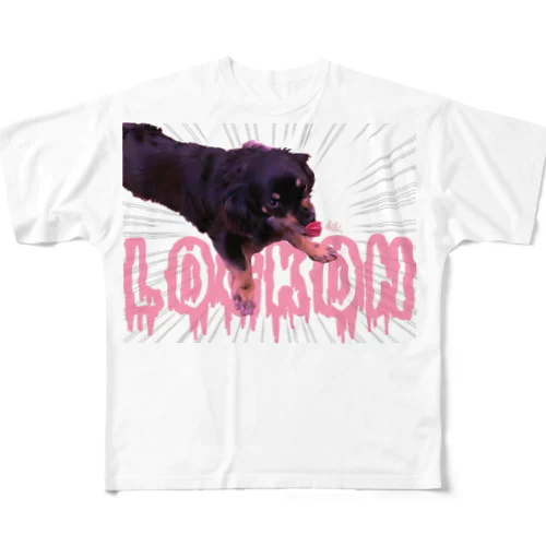 ロックオンワル顔 PINK All-Over Print T-Shirt