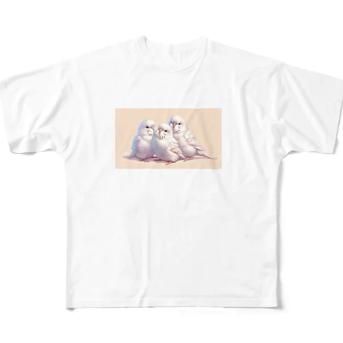 白いセキセイインコ All-Over Print T-Shirt