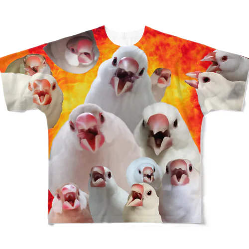 文鳥魂！皆の者キャルルせよ！ 白組！ All-Over Print T-Shirt