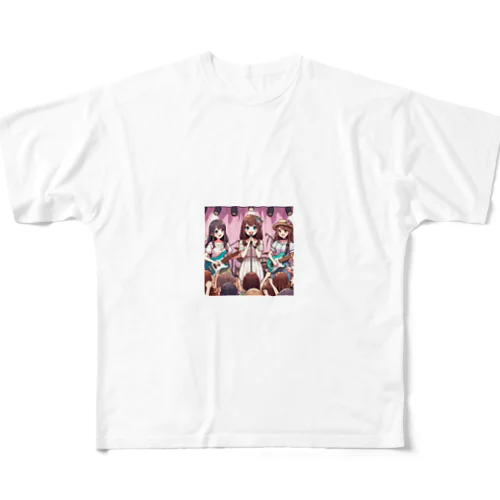 AI美女バンド フルグラフィックTシャツ
