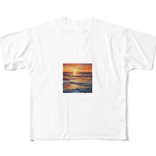 サンライズ　海 フルグラフィックTシャツ