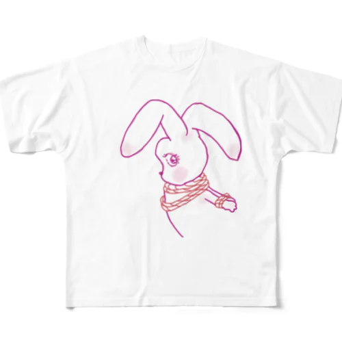 縄兎ちゃん/rope bunny （能登半島地震応援アイテム） フルグラフィックTシャツ