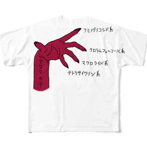 タンパク質合成阻害 フルグラフィックTシャツ