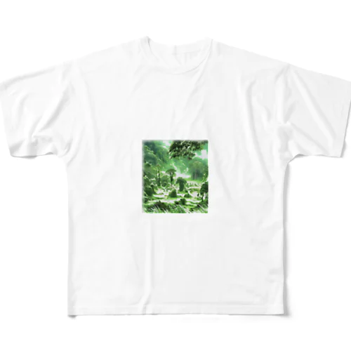 豊かな緑の風景 フルグラフィックTシャツ