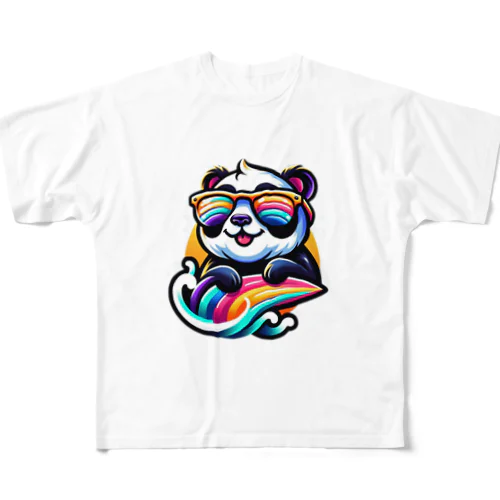 サーフパンダ_Blue SHORELINE フルグラフィックTシャツ