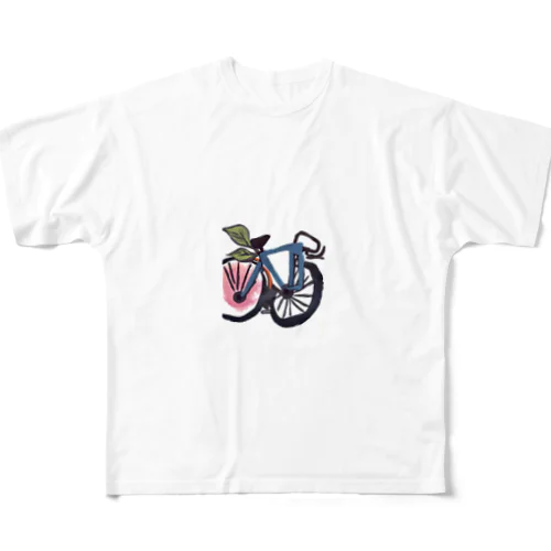 自転車イラスト フルグラフィックTシャツ