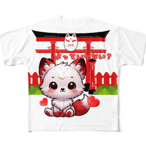 個性的‼大江戸稲荷神社に最強の客引き現る？〜Inari Fox's Welcome All-Over Print T-Shirt