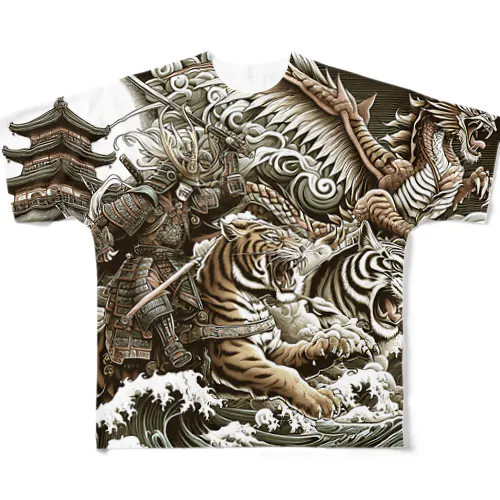 龍虎双舞 フルグラフィックTシャツ