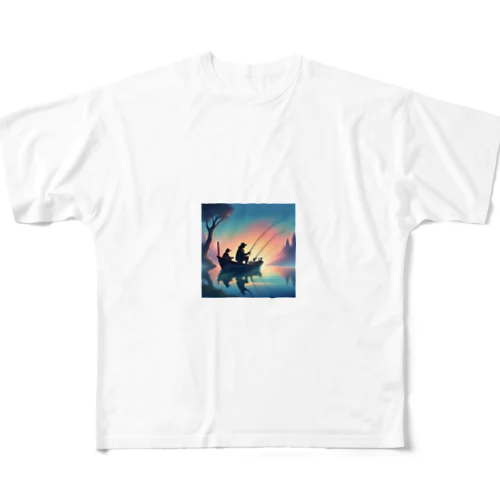 親子の釣りイラストグッズ All-Over Print T-Shirt