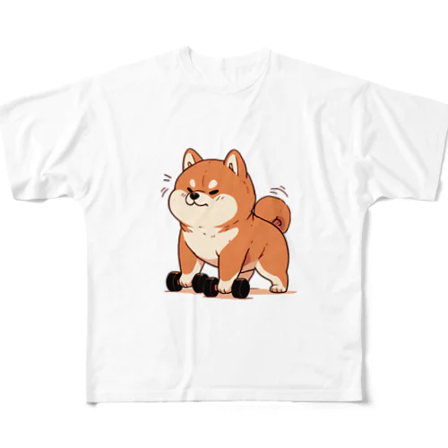 筋トレ柴犬くん All-Over Print T-Shirt