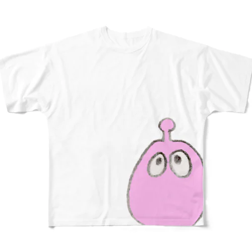 ぽにゃぽにゃ。ピンク。 フルグラフィックTシャツ