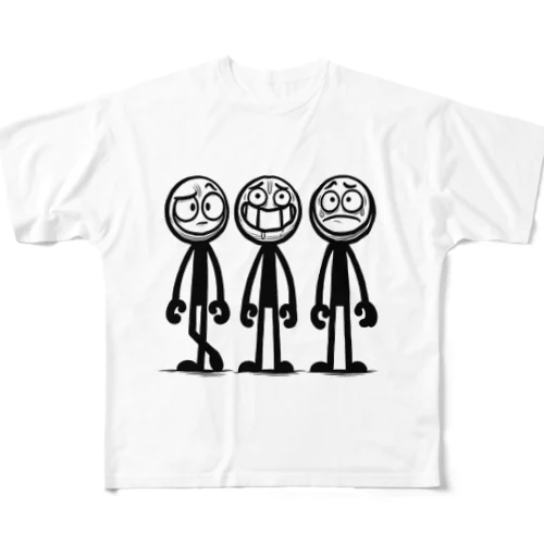 線人くん(3人ver) All-Over Print T-Shirt