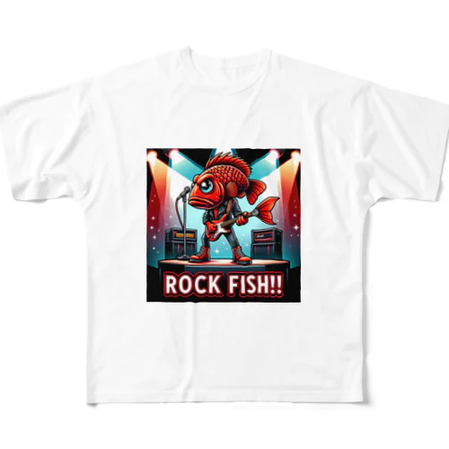 ロックなカサゴくん！ All-Over Print T-Shirt