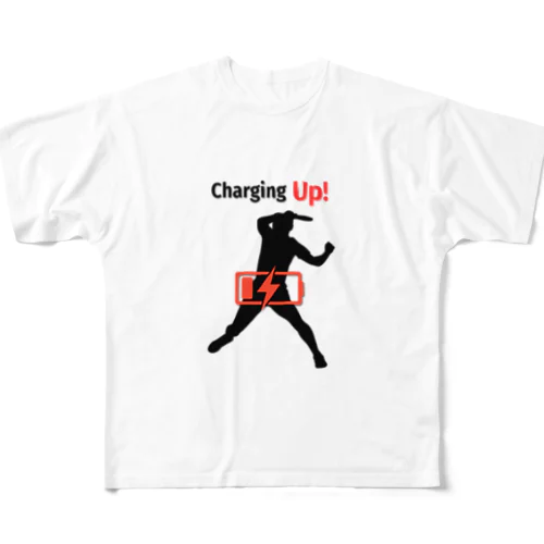 Charging Up　卓球 All-Over Print T-Shirt