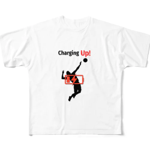 Charging Up　バレーボール All-Over Print T-Shirt