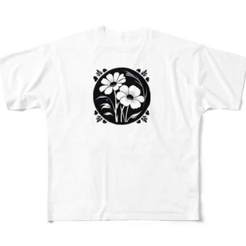 クールなトライバルフラワーⅣ All-Over Print T-Shirt