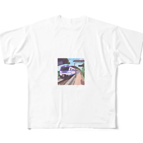 軽快で洗練されたモダン鉄道 All-Over Print T-Shirt