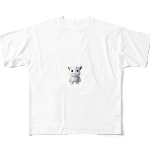 ブサカワ二頭身アニマル(背景無) フルグラフィックTシャツ