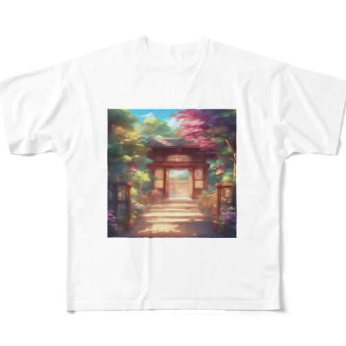 【風景】寺院 フルグラフィックTシャツ