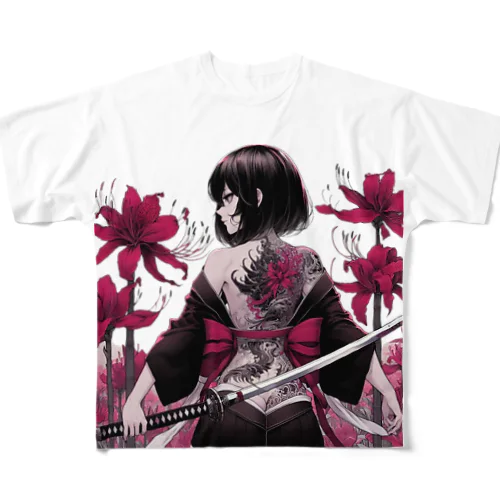 地獄のKatanaGirl All-Over Print T-Shirt