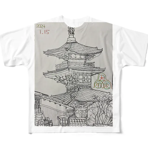 清水寺 フルグラフィックTシャツ