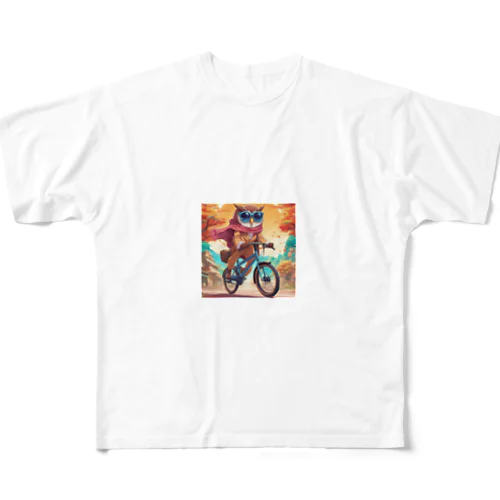 自転車サングラスフクロウ All-Over Print T-Shirt