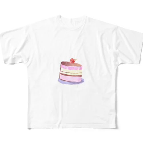 なんだか可愛いケーキ フルグラフィックTシャツ