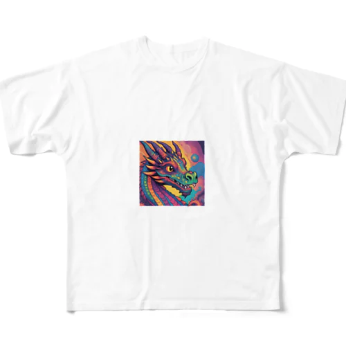 サイケドラゴン All-Over Print T-Shirt