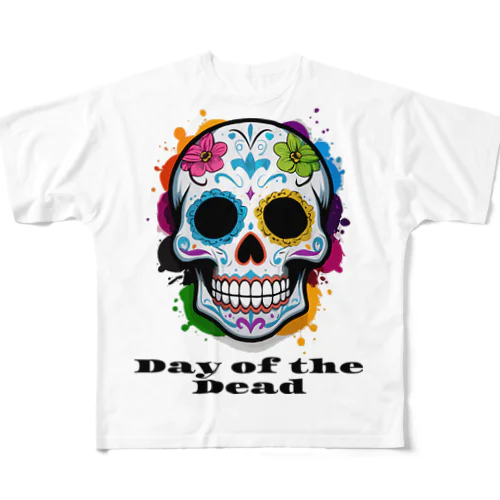 Day of the Dead スカル All-Over Print T-Shirt