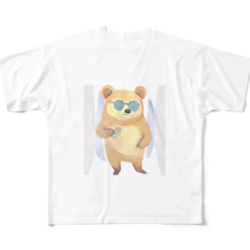 メガネっクマ② フルグラフィックTシャツ