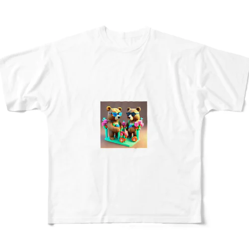 メガネっクマ④ フルグラフィックTシャツ
