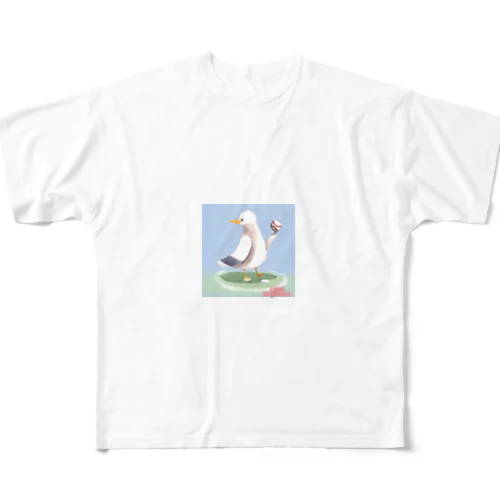 野球をする鴎 All-Over Print T-Shirt