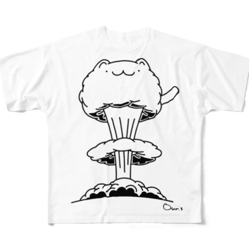 にゃんと爆発 All-Over Print T-Shirt