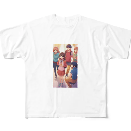 目を輝かせる5人組 All-Over Print T-Shirt