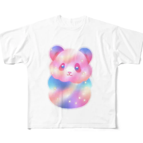 （パンダ）ふわふわわたあめ動物園 All-Over Print T-Shirt