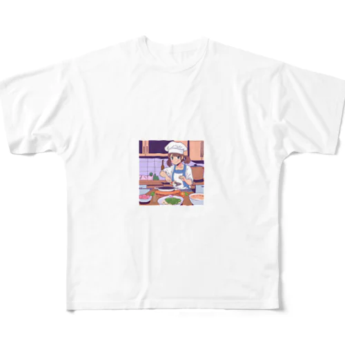 クッキングガール All-Over Print T-Shirt